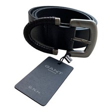 GANT woman leather women's belt buckle belt leather belt black size 85 New