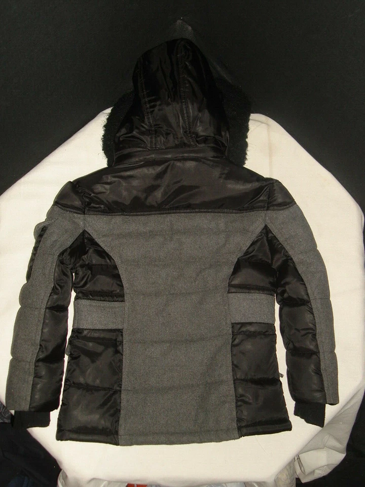 COOGI CHAQUETÓN CAPUCHA EXTRAÍBLE MEZCLA LANA GRIS/NEGRO NIÑAS TALLA 5/6 Foto 3 de 3