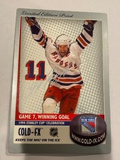 1994 Stanley Cup Winner Mark Messier Cold-fx Limited Edition Print Hockey Card