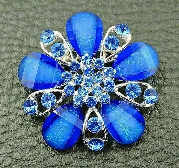 Blue on sale flower brooch