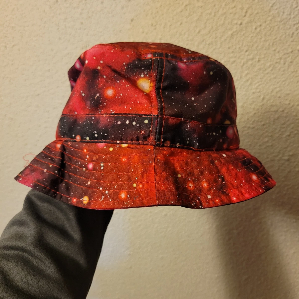 KB Ethos Bucket Hat Cosmic Red Blue Galaxy Stars One Size Fits
