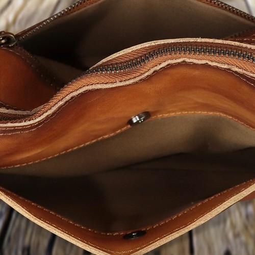 Genuine Leather Messenger Bag for Men Crossbody Shoulder Bag Casual Sling Bag - Picture 8 of 11