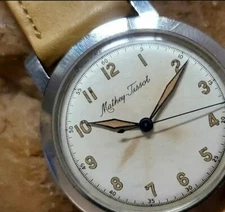 1940s MATHEY TISSOT Bumper Auto WWII MIL. Mens Vintage Watch, Jumbo, Serviced