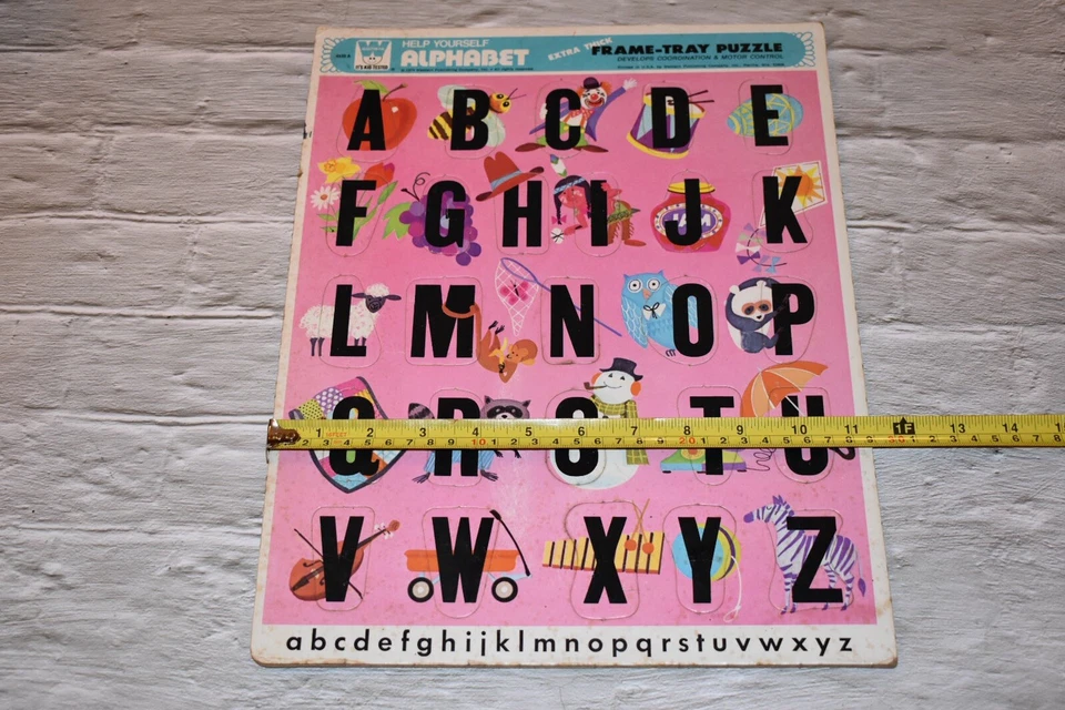 Rompecabezas Whitman Vintage 1974 alfabeto ~ ABC marco bandeja Foto 2 de 4