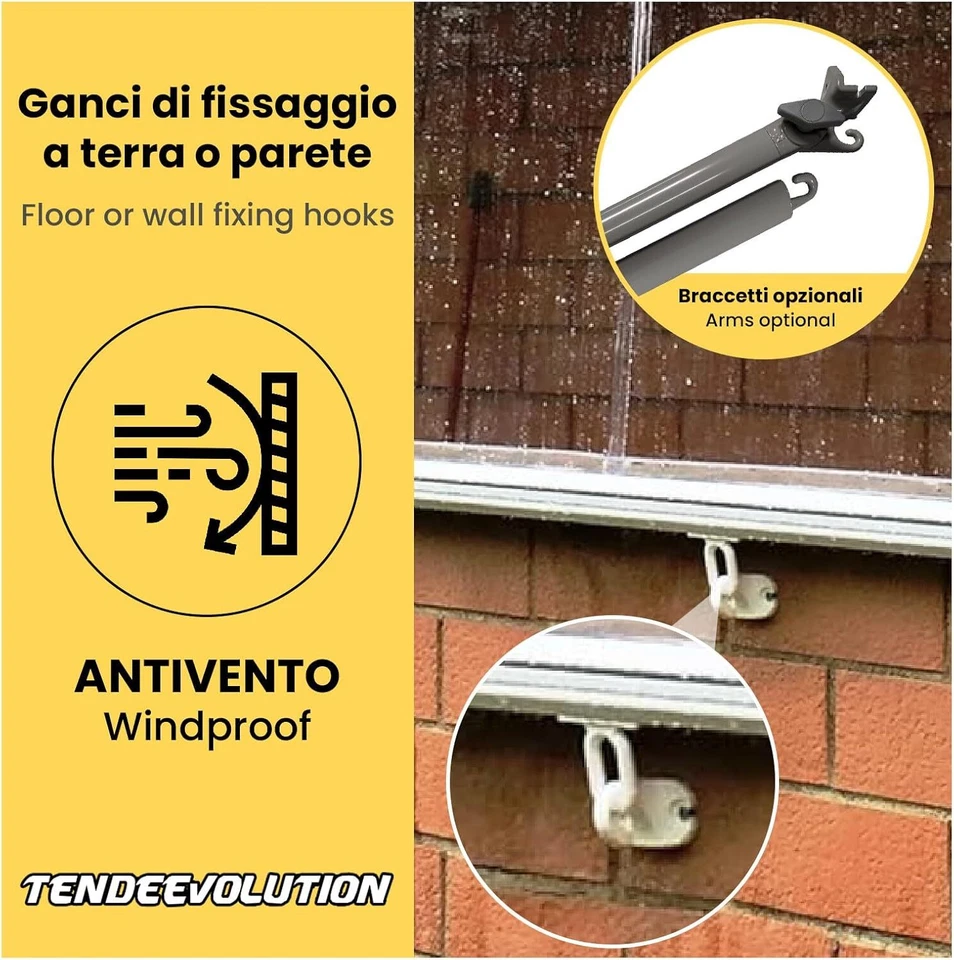 Tenda Rullo A Caduta In Pvc Cristal Trasparente Impermeabile Antipioggia - Image 3 of 4