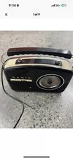 Retro Portable AM/FM Radio By Interek Model 930637 Black/white Music Decor