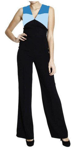 PINKO Tuta intera donna Pantalone FIGURINISTA Sable Light Blue Nero 40 S  €325 | eBay