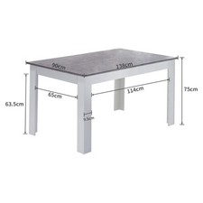Rectangular Wood Dining Table  Kitchen Dining Room Grey Top Table 4-6 Seaters