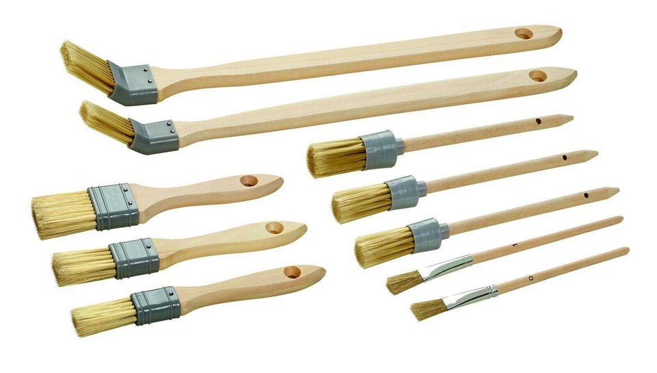 MARKENLOS 10 tlg Pinsel Set Satz Flachpinsel Heizkörper lang Malerpinsel Rundpinsel 826207