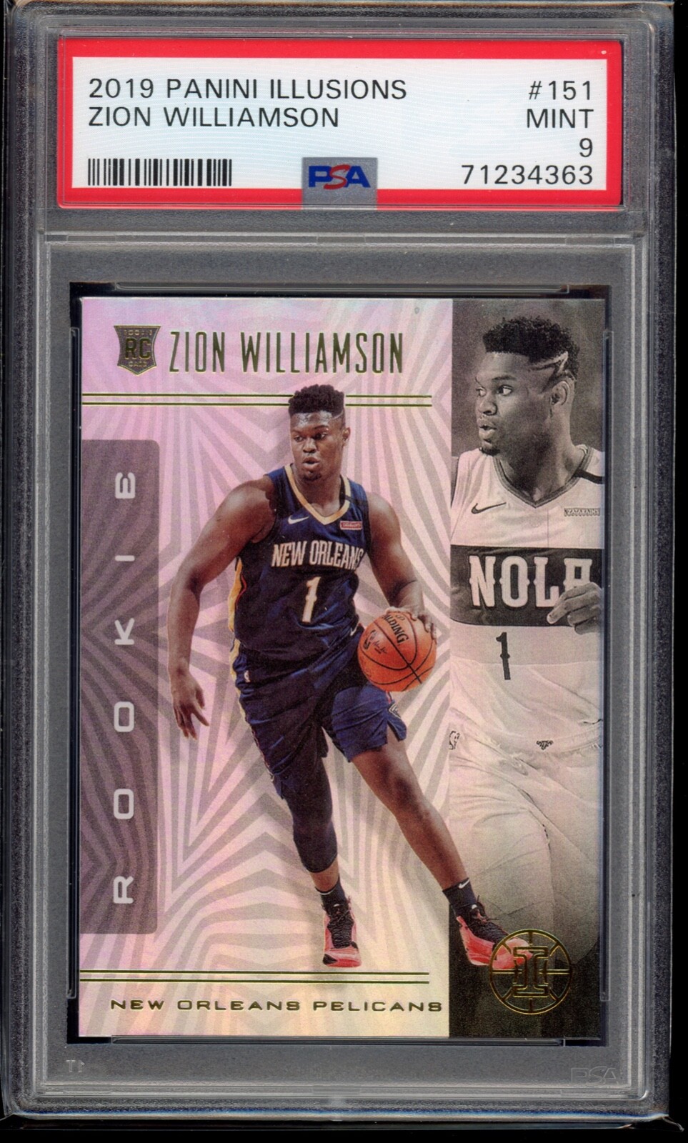 2019-20 Panini Illusions Zion Williamson #151 Rookie PSA 9 New Orleans Pelicans