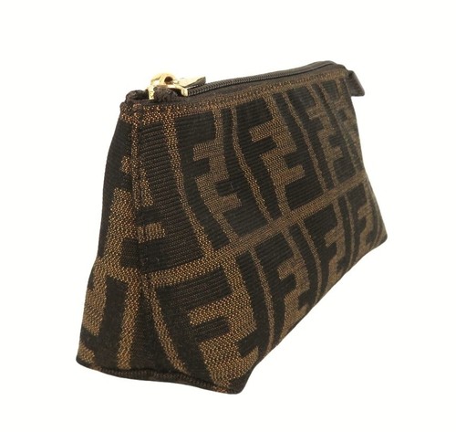 Auth FENDI Made in Italy Zucca Accessory Pouch Brown 2111.7No037-JWU.088 - Picture 2 of 13