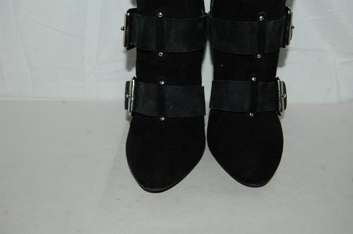 37/6,5❤️BALMAIN Pelle scamosciata nera fibbia tacco alto polpaccio medio ginocchio ITALIA - Foto 13 di 20