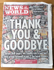 Letzte Ausgabe der NEWS OF THE WORLD Sonntagszeitung - 10. Juli 2011