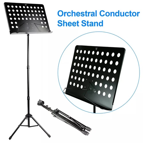 Heavy Duty Orchestral Music Stand Adjustable Sheet Stand Portable Tripod Base