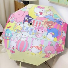 Cute My Melody Kuromi Family Automatic Umbrella Rain Sun Folding