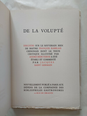 Von der Wollust. François Rabelais. André Hebuterne Fortwasser, Nr. 8. 1949.