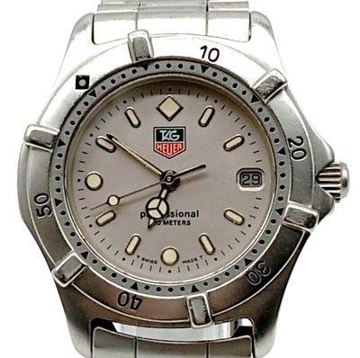Exc+5】TAG HEUER 2000 Professional 962.213R Silver Date Exc+5】TAG HEUER 2000 Professional 962.213R Silver Date