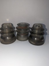 3 Vintage Armstrong Clear Glass Insulators - Made In USA