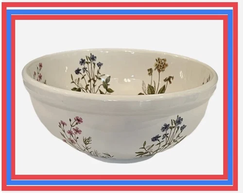 11" Vintage Portmeirion Pottery Stoke on Trent Large Ceramic Floral Serving Bowl