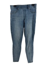 Spanx Women's Blue Light Vintage Wash Pull On Skinny  Jeans Size Large