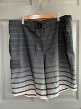 George 1 Black  1 Blue Striped Swim Trunks Sz.L 36-38 Set Of 2 B-3-22
