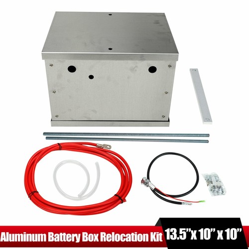 Complete Aluminum Battery Box Relocation Kit Universal Polished Billet