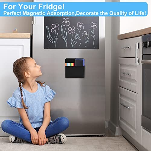 Magnetic Pen Holder,2 Pack Magnetic Dry Erase Marker Holder with Generous Black - Picture 6 of 6
