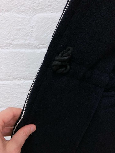 Comme des Garcons Homme 1993 dark navy wool melton hooded parka coat - M - Bild 8 von 12