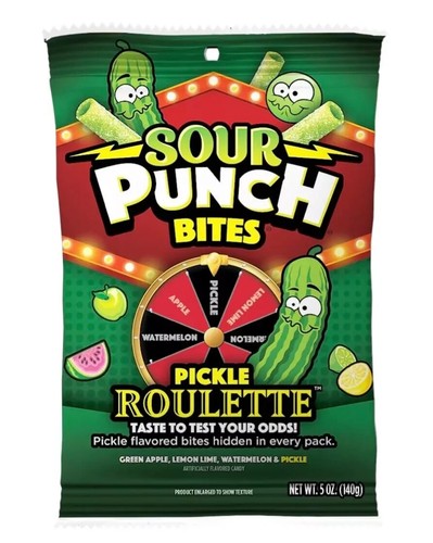 Sour Punch Bites Pickle Roulette Assorted Flavors Gummy Candy - 5oz Bag - Picture 2 of 2