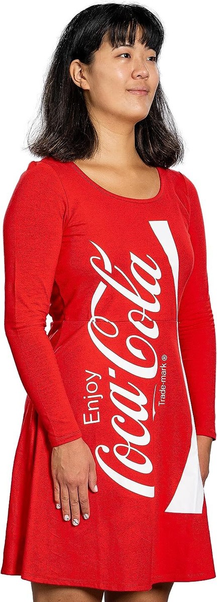 Women's Coca-Cola Skater Dress Cosplay Costume for Parties - L