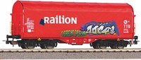 Piko H0 58981 Schiebeplanenwagen Railion, Epoche V, Mit Graffiti