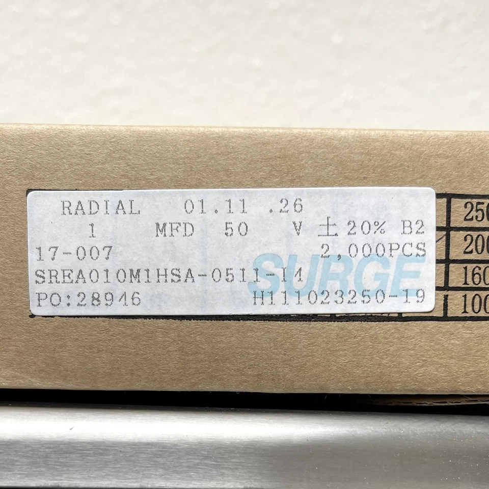 (PKG de 20) Condensador Electrolítico 1uF 50V, Radial, 85°C, Serie SURGE REA Foto 4 de 4