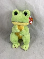 TY Plush Beanie Bellies Snapper Green Frog Birthday July 26 W Tag