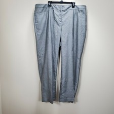 Lane Bryant Dress Pants Sz 24 Gray Flat Front NWT Zip Fly