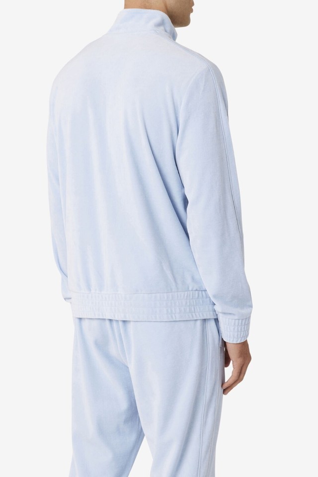 Fila Mens Velour Tracksuit Sweatsuit Solid Baby Blue Velvet Sz M L XL