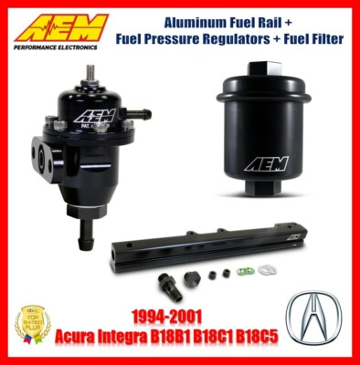 AEM Fuel Rail + Adj Regulator + Fuel Filter For 94-01 Acura Integra B18B B18C