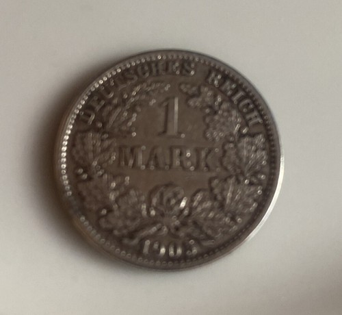 Deutsches Reich Empire One 1 Mark Coin 90% Silver .900 German, Only One Left! - Picture 3 of 9