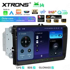 Android 14 Android Auto Radio 9" QLED GPS WIFI DTS DSP Stereo USB for Volkswagen