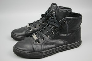 gucci calfskin sneakers black white