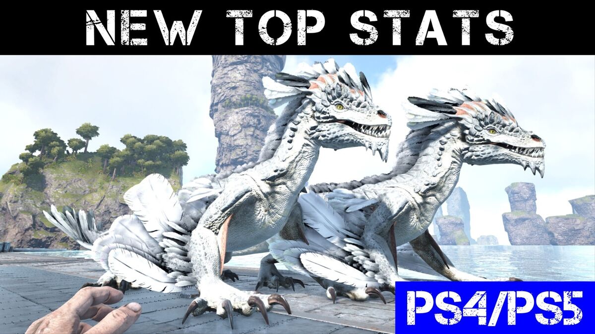 ARK Survival Evolved PS4 PS5 PVE New Top stats White Deinonychus