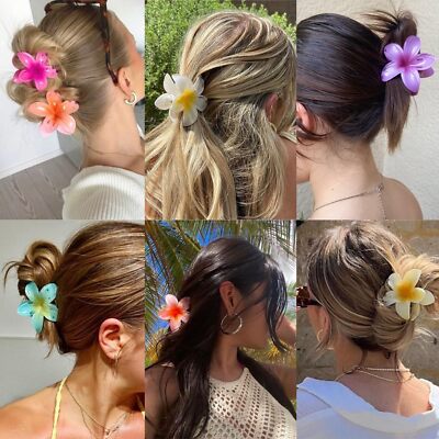 Sisiaipu Hawaiian Flower Hair Clips for Women 6 Pack Flower  display picture 1