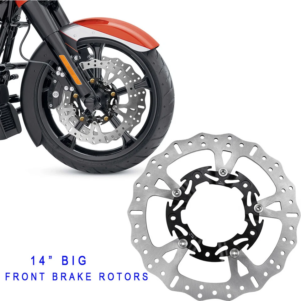 2PCS 14.0" Front Brake Rotor for Harley Street Road Glide FLTRXS FLHTK FLTRU  - Image 2 of 4