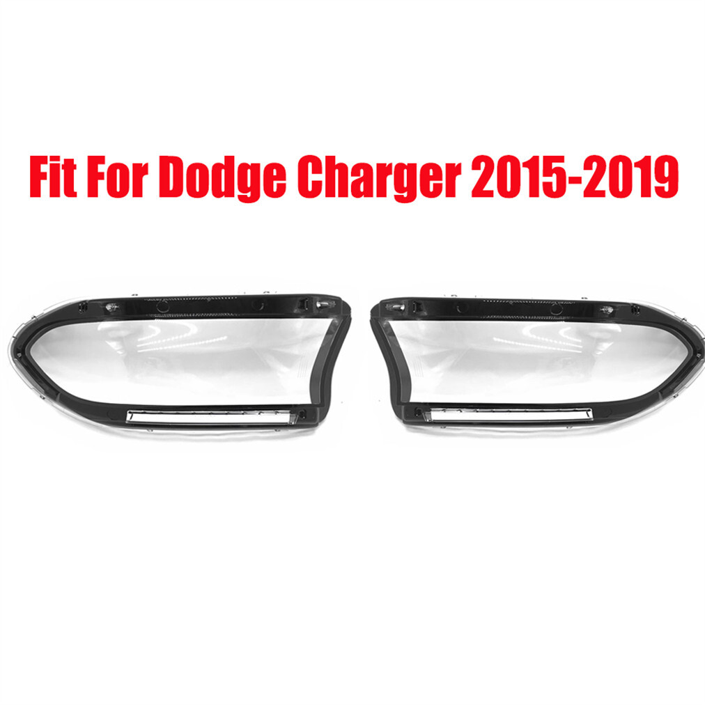 2* Headlight Headlamp Lens Cover Left Right Side Fit For Dodge Charger 2015-2019