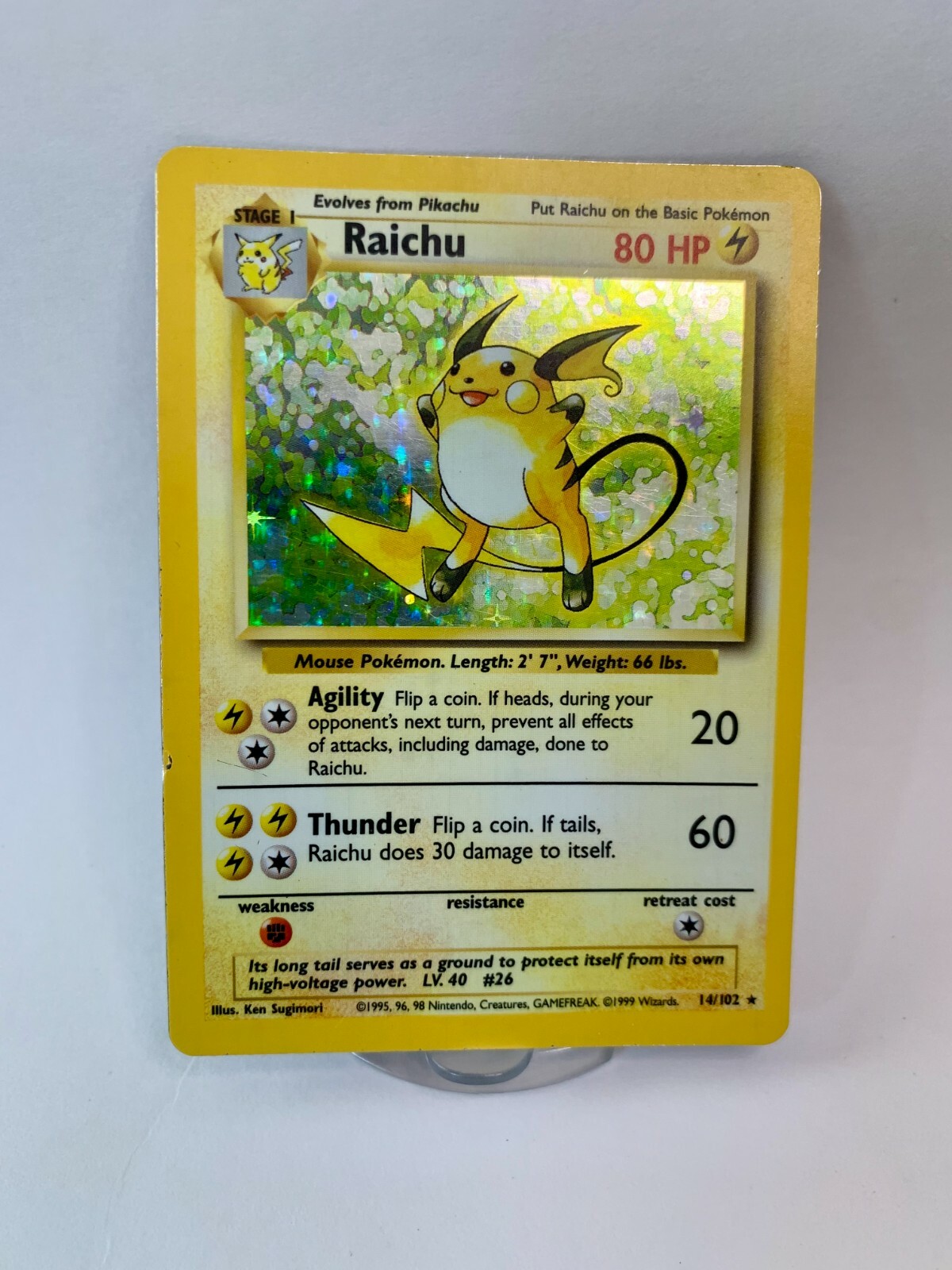 Raichu 14/102 Base Set 1999 WOTC Hologram Rare NM