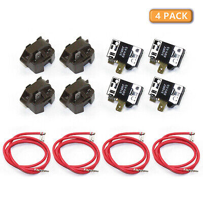 4 Pack 4387535 Refrigerator Relay and Overload For Whirlpool Kenmore Compressors