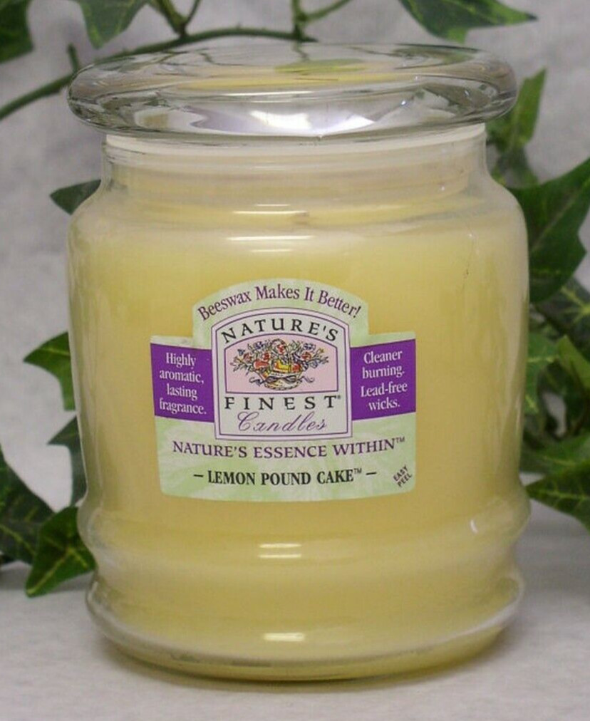 Scented Candles Bulk 3-Pack Jars Lemon Pound Cake Beeswax Yellow 310