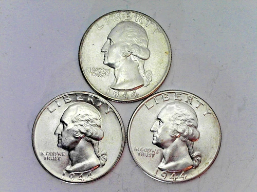 1944 PDS Washington Quarters Uncirculated.