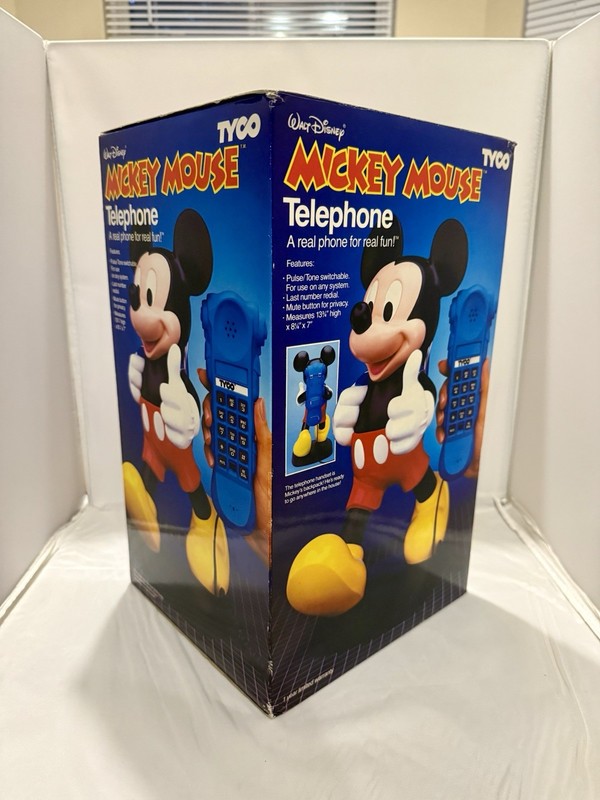NIB Tyco Walt Disney Mickey Mouse Telephone in Box