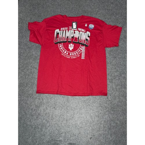 Blue 84 Indiana Hoosiers 2025 Big Ten Football Champions Tee Red XXL NEW