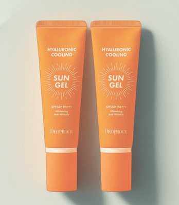 Deoproce Hyaluronic Cooling Sun Gel SPF50+ PA+++ 50ml x2 K-Beauty